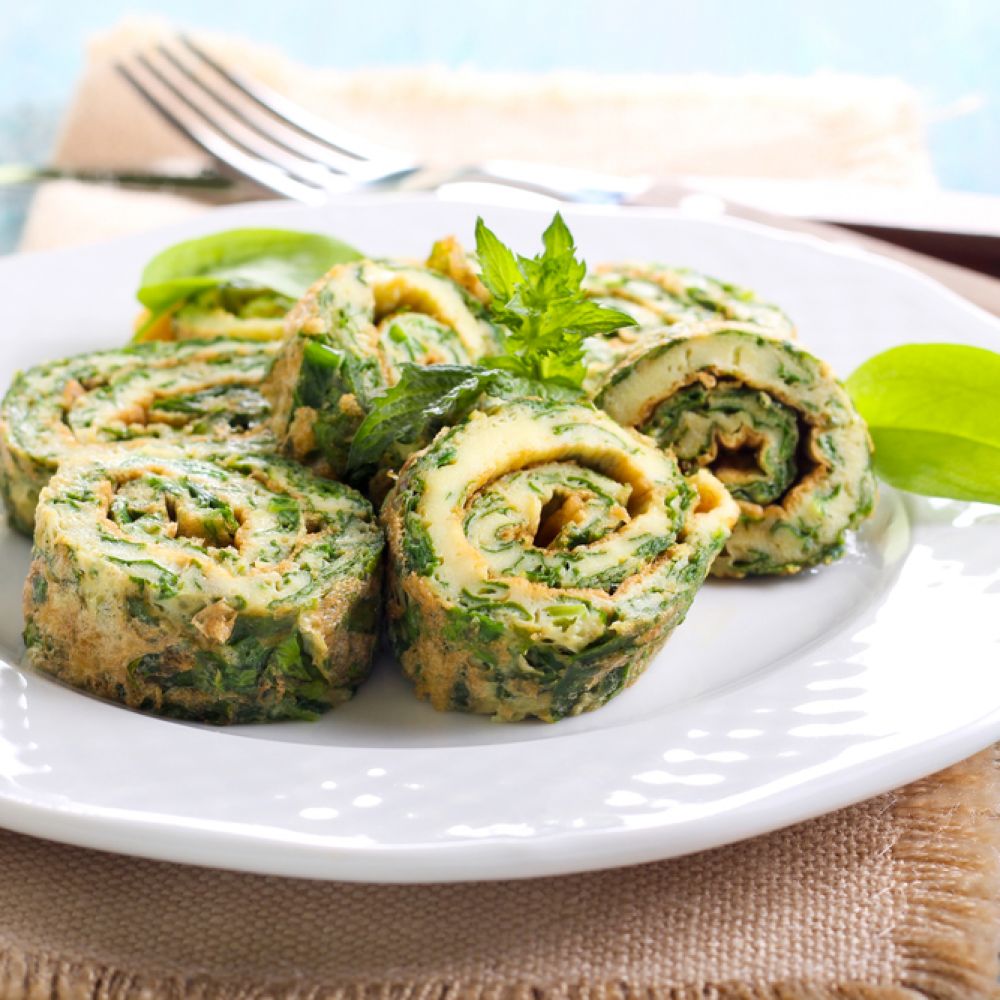 Omelet Rolls with Spinach