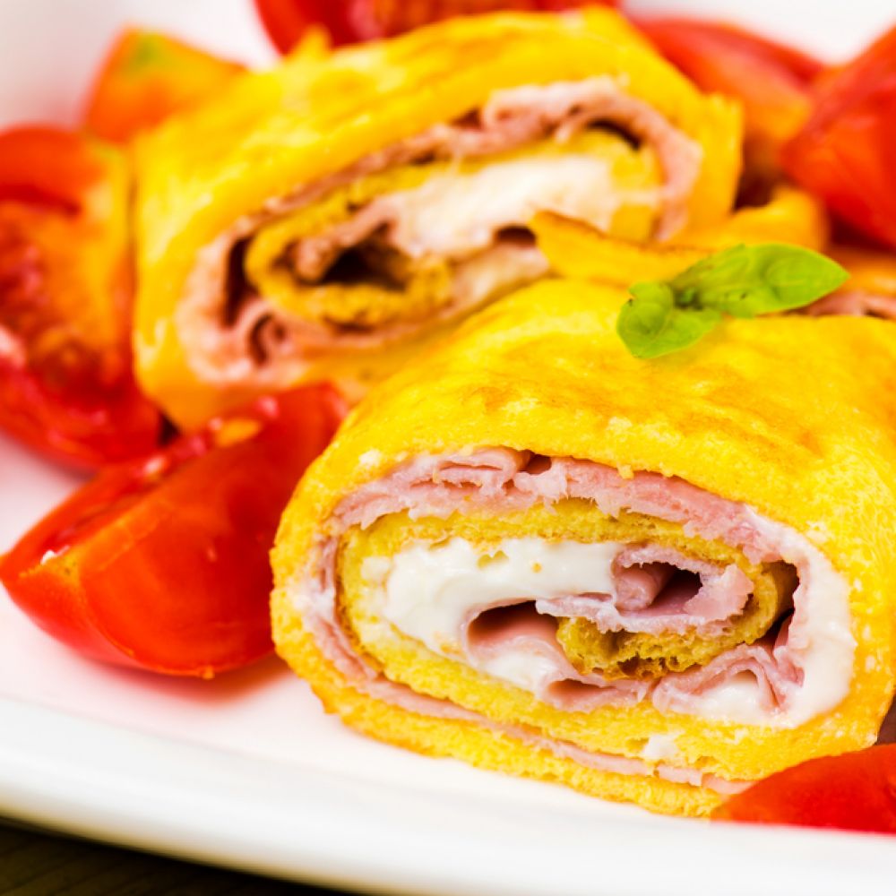 Omelet Rolls with Ham