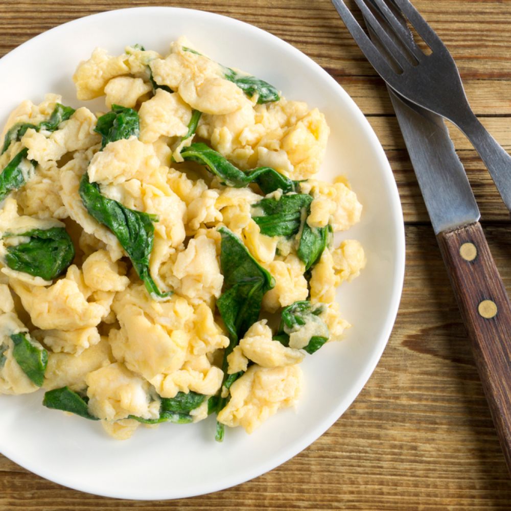 Cheesy Scrambled Tofu with Spinach