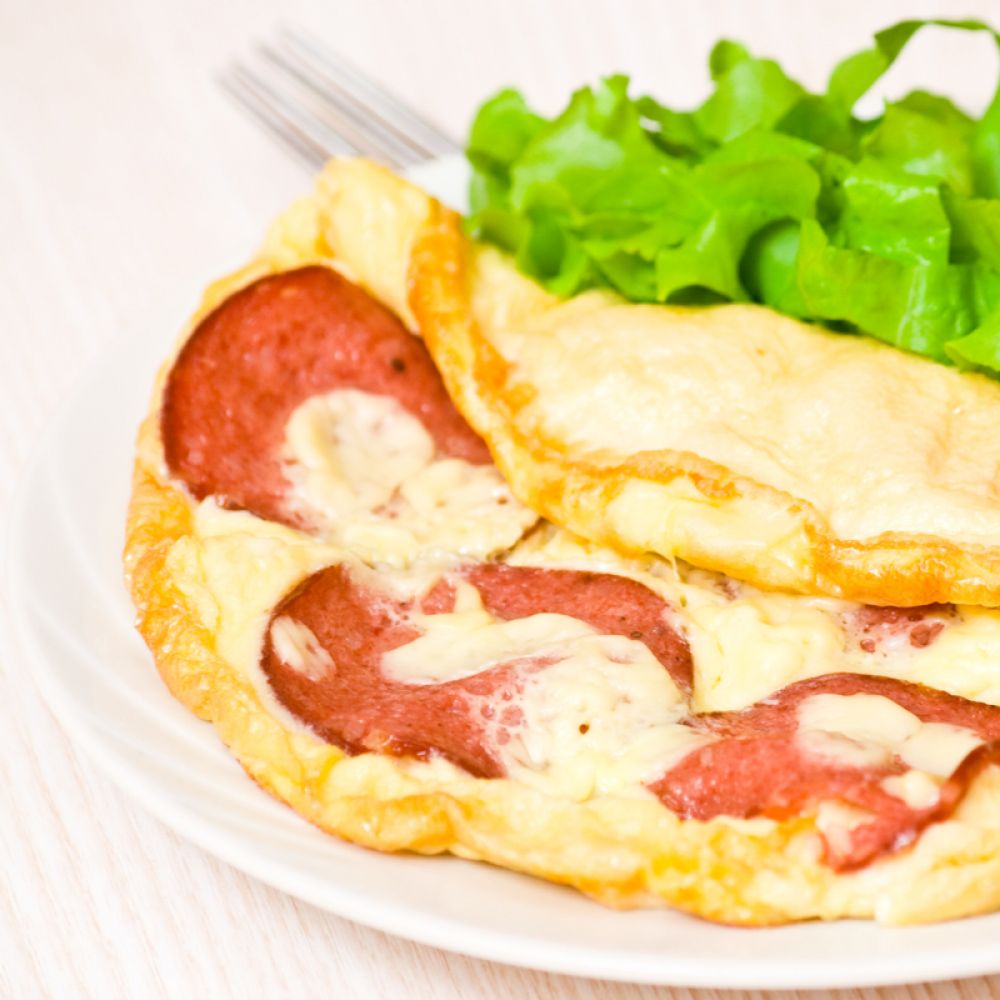 Pizza Omelet with Parmesan Cheese