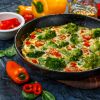 Omelette with Broccoli and Bell Pepper