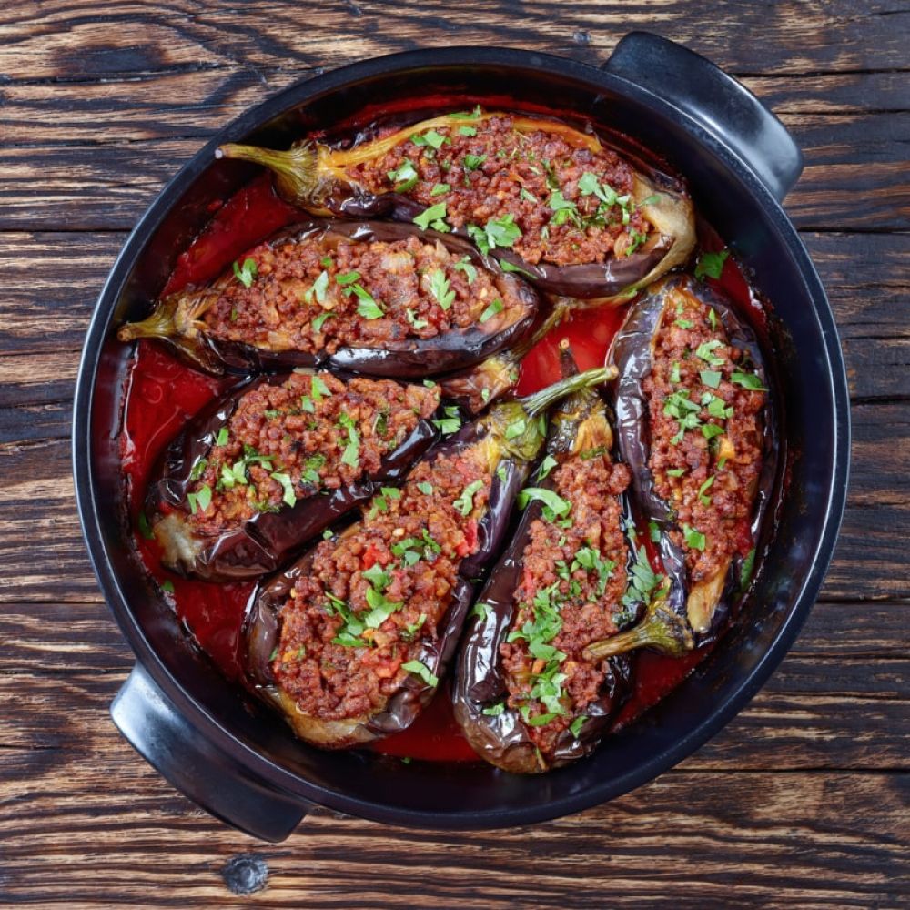 Stuffed Eggplant with Beef