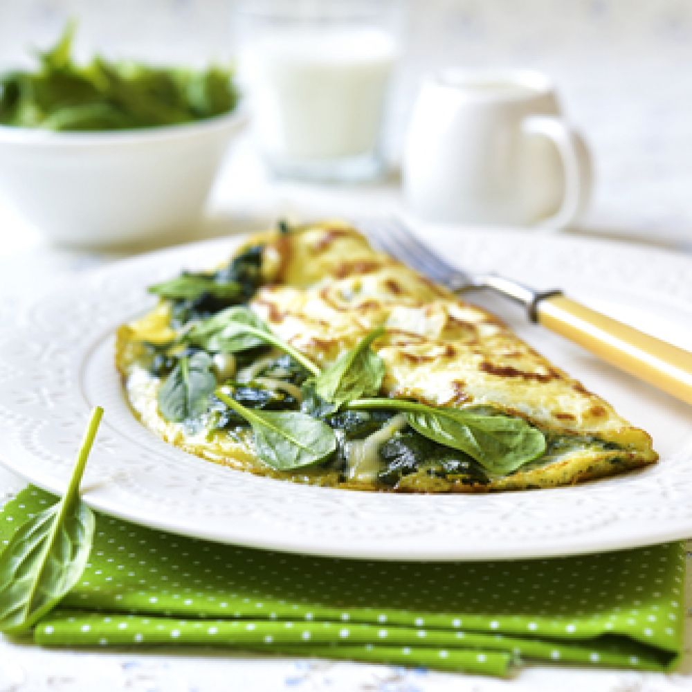 Omelette with Feta Cheese and Spinach