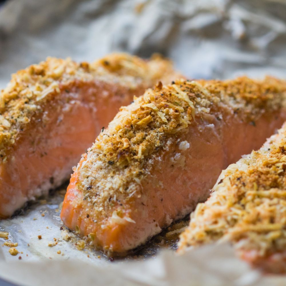 Roasted Salmon with Parmesan Crust