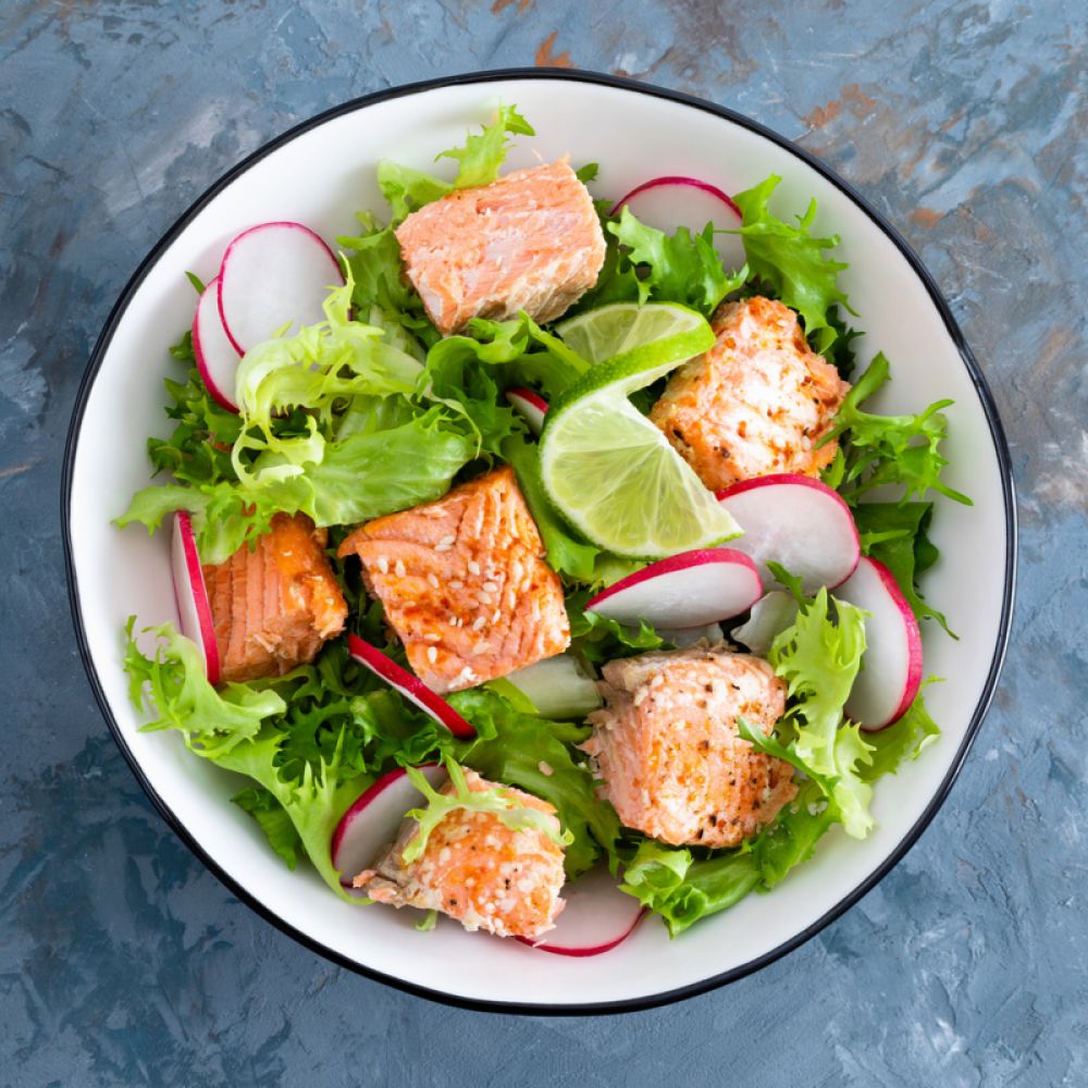 Sesame Salmon and Radish Salad