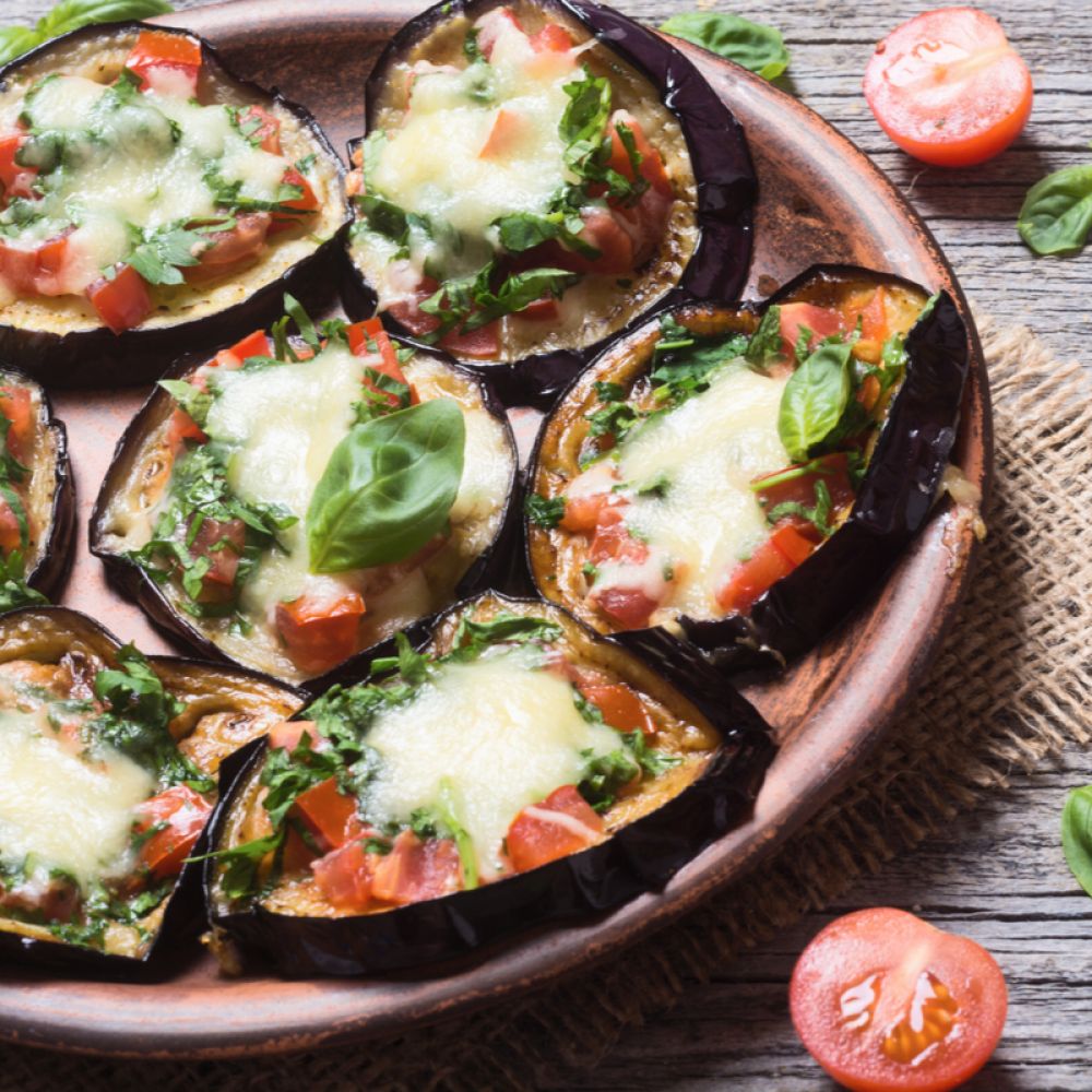 Mini Aubergine Pizzas