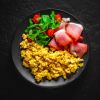 Prosciutto Scrambled Eggs with Salad