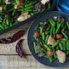 Roasted Green Beans with Turkey