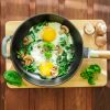 Fried Eggs with Spinach and Mushrooms