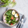 Boiled Eggs with Spinach Salad