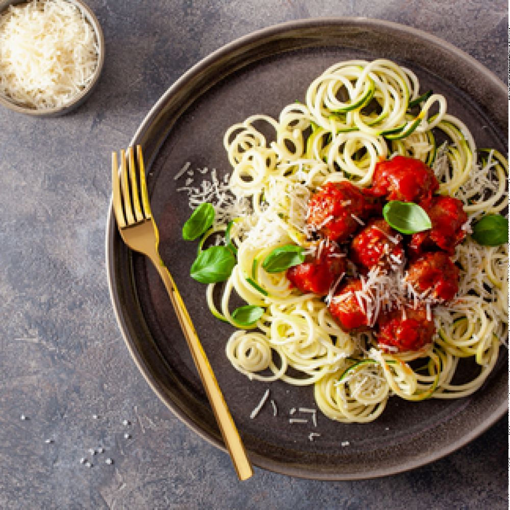 Chicken Meatballs with Courgette Noodles