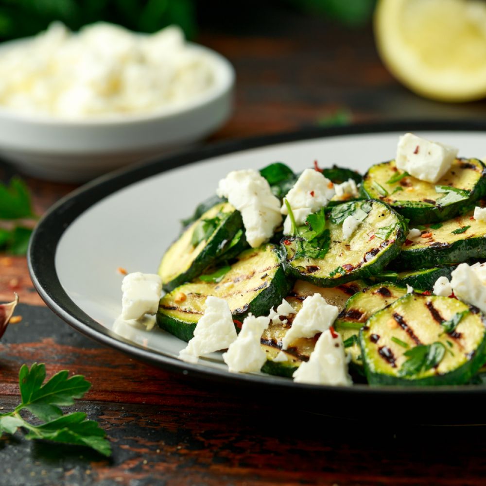 Grilled Courgette and Feta Salad