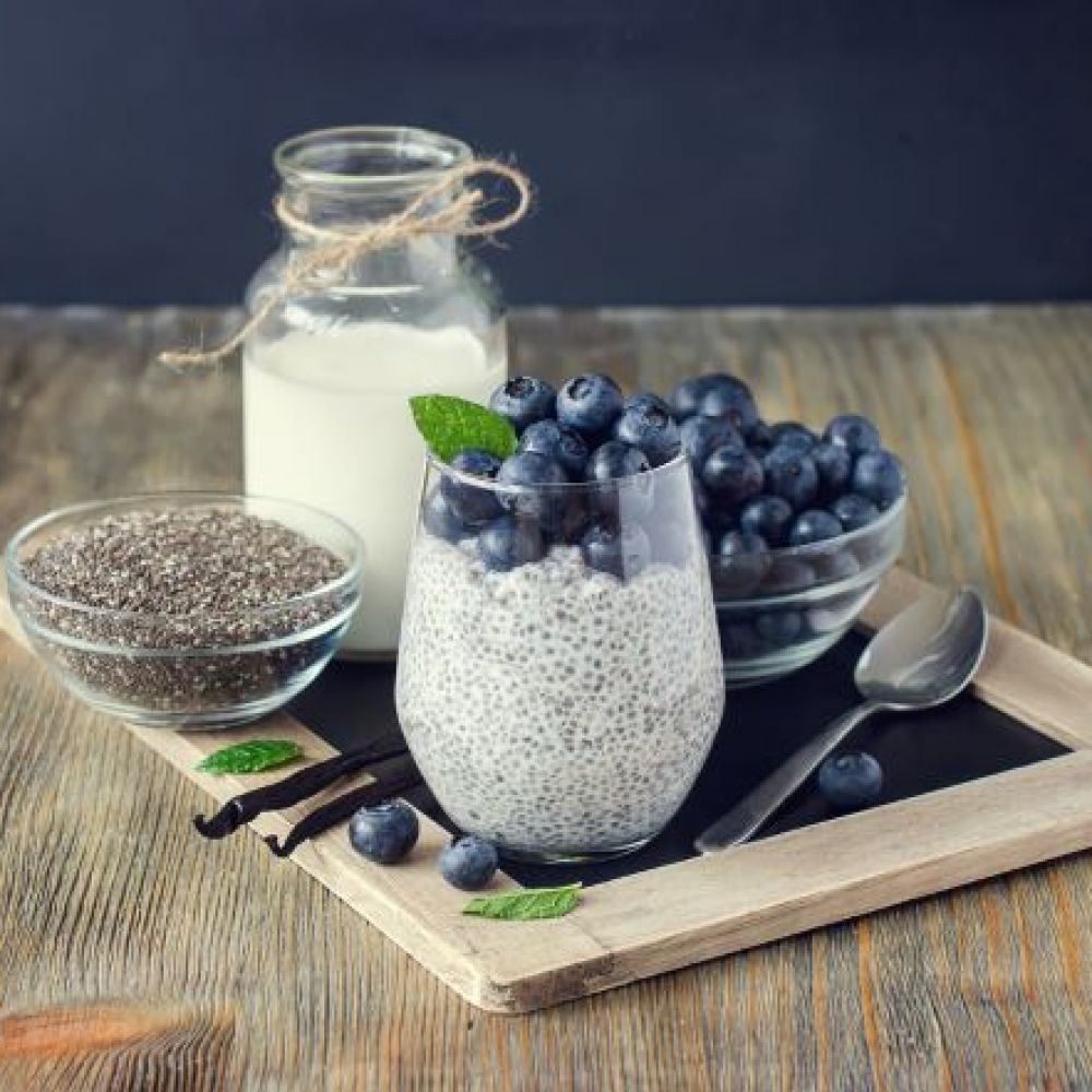 Chia Pudding with Blueberries