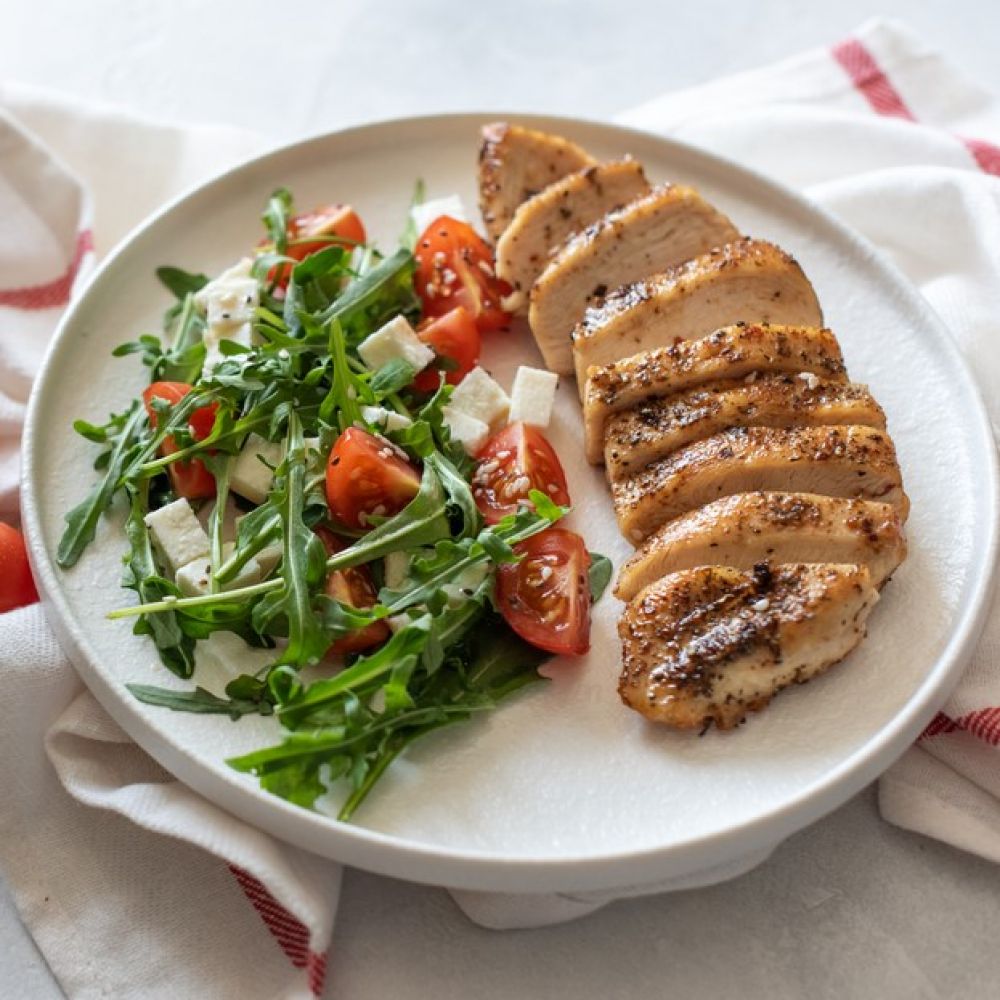 Grilled Chicken with Salad and Feta