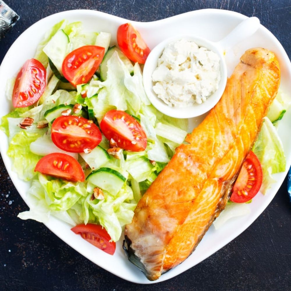 Salmon with Feta Cream Cheese Dip