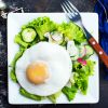 Fried Eggs with Courgette and Radishes