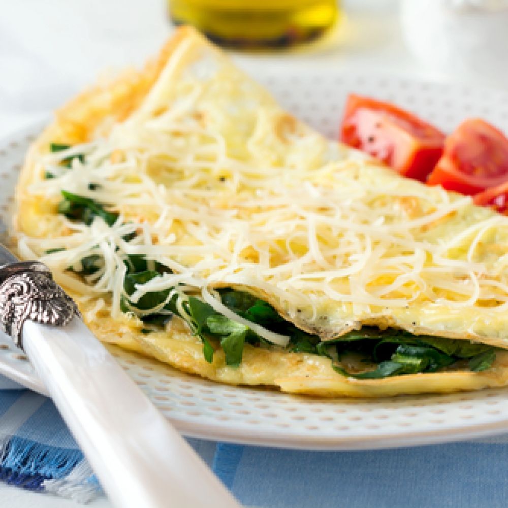 Omelette with Cheese and Spinach