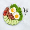 Fried Eggs with Bacon and Veggies