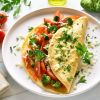 Omelet Filled with Vegetables and Cheese