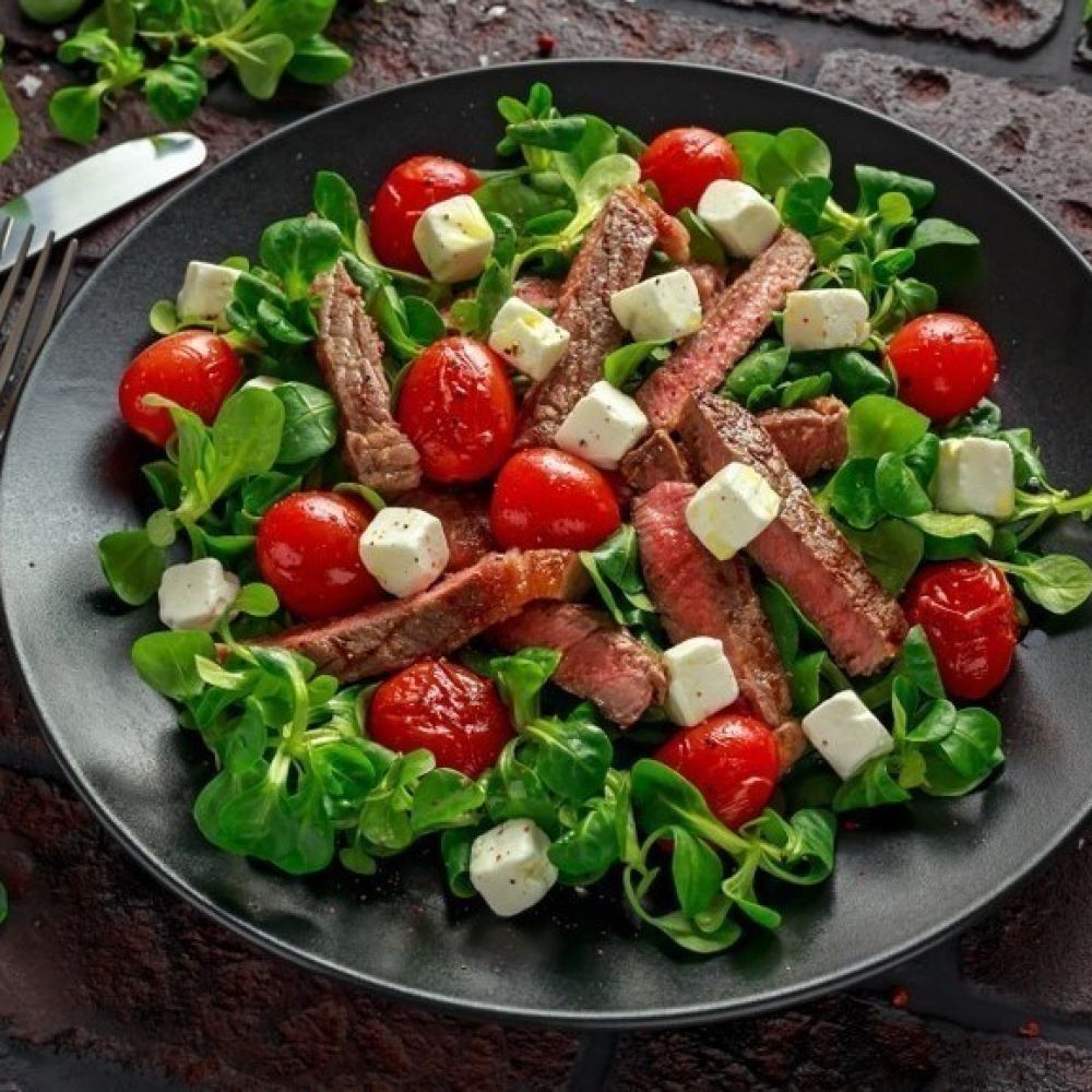 Beef Steak with Feta Salad