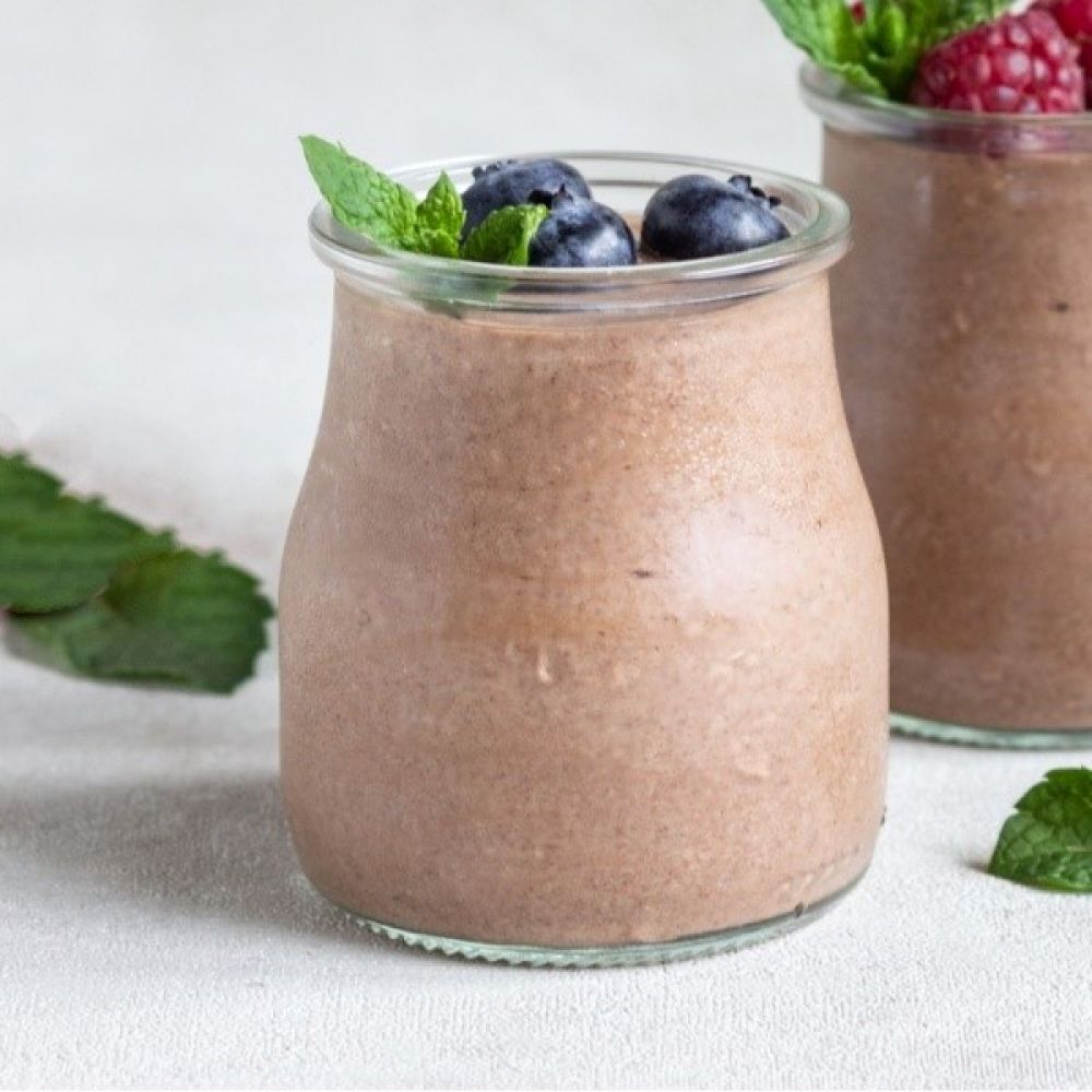 Chocolate Mascarpone Yogurt with Blueberries