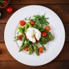 Poached Eggs with Asparagus and Salad