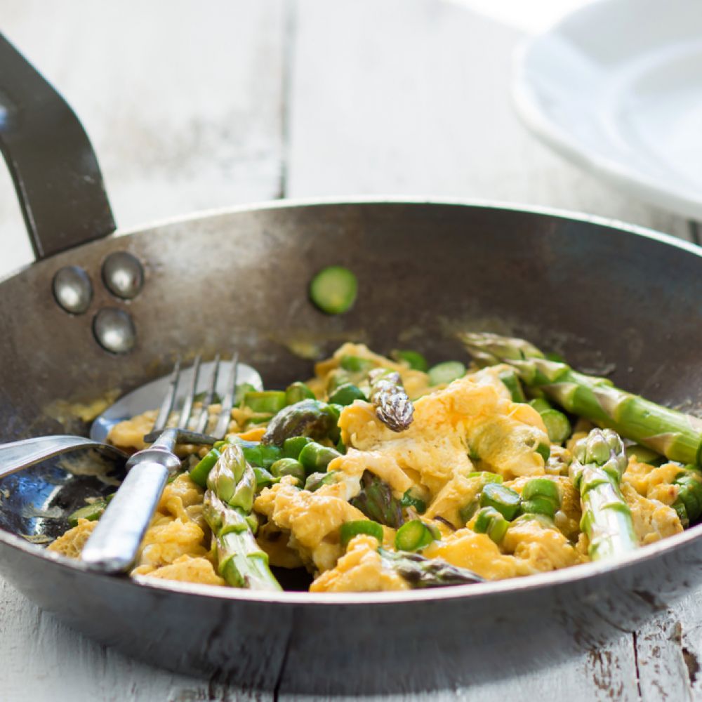 Browned Butter Asparagus with Creamy Eggs