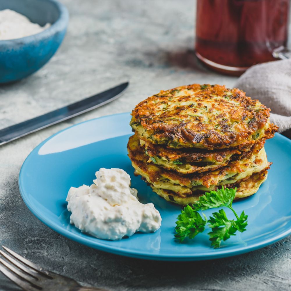 Courgette and Mozzarella Cheese Pancakes