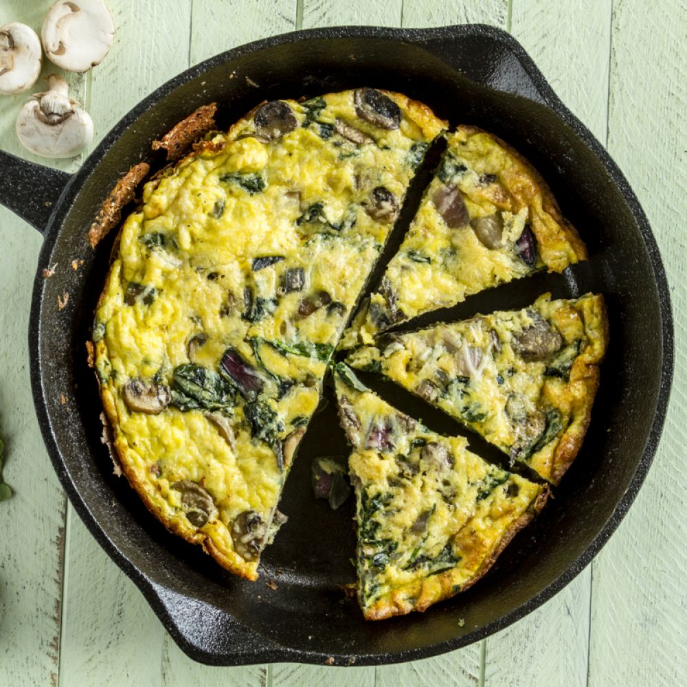 Frittata with Mushrooms and Cheddar Cheese