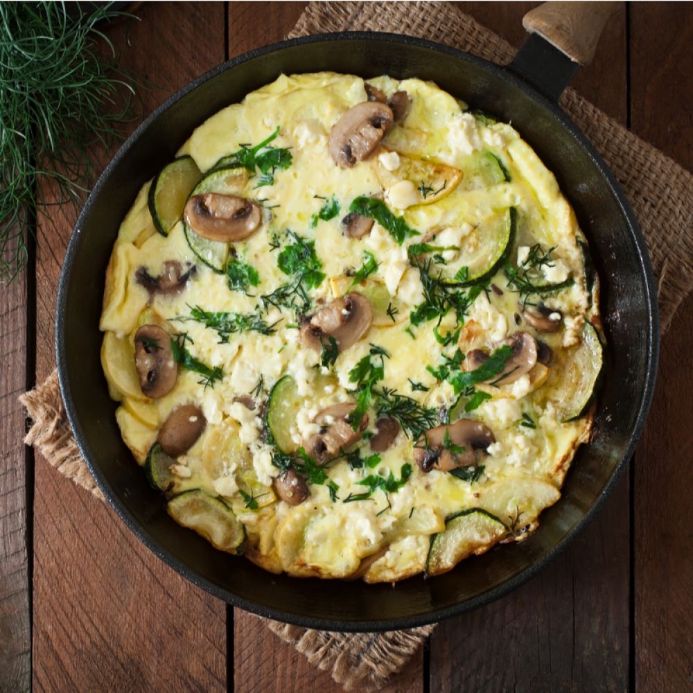 Frittata with Mushrooms and Courgette